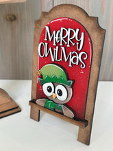 Load image into Gallery viewer, Owl Cute Christmas Tall Arch Sign Interchangeable File SVG, TINY, INSERT only, Santa, Glowforge, Holiday, Tiered Tray LuckyHeartDesignsCo
