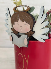 Load image into Gallery viewer, Angel Christmas Mug Hugger File SVG, Glowforge Tiered Tray, Angels, Singing, Carols, Tray Decor, Holiday, Topper, LuckyHeartDesignsCo

