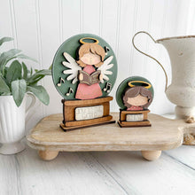 Load image into Gallery viewer, Angels Christmas Snow Globe Interchangeable File SVG, TINY, Carols, Singing, Angel, Glowforge, Tiered Tray LuckyHeartDesignsCo
