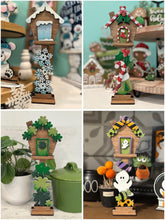 Load image into Gallery viewer, Small Birdhouse Seasonal Holiday Interchangeable File SVG, Glowforge, Christmas, Halloween, Fall, Winter, July, Spring, LuckyHeartDesignsCo

