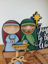 Load image into Gallery viewer, Nativity Christmas Figures For The Flower Basket Interchangeable File SVG, TINY, Jesus Joy, Tiered Tray, Glowforge, LuckyHeartDesignsCo
