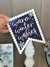 Load image into Gallery viewer, Snowman Winter Pedestal Spindle Slide On Seasonal Set Interchangeable File SVG, Home Sign, Snowmen, Decor Glowforge, LuckyHeartDesignsCo
