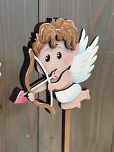 Load image into Gallery viewer, Cupid Standing File SVG, Cupid, Valentine, Clouds, Arrow, Wings, Angel, Love, Hearts, Tiered Tray Glowforge, LuckyHeartDesignsCo
