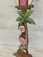 Load image into Gallery viewer, Flamingo Christmas for the Birdhouse Interchangeable File SVG, Shells, Glowforge, Santa, Tropical, Seasonal, Holiday, LuckyHeartDesignsCo
