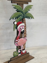 Load image into Gallery viewer, Flamingo Christmas for the Birdhouse Interchangeable File SVG, Shells, Glowforge, Santa, Tropical, Seasonal, Holiday, LuckyHeartDesignsCo
