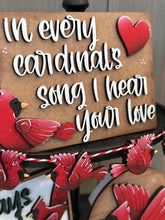 Load image into Gallery viewer, Cardinal Memorial Quick and Easy Tiered Tray File SVG, Christian, Glowforge, Bird, Cardinals, Family, Loved One, Decor, LuckyHeartDesignsCO
