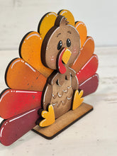 Load image into Gallery viewer, Cute Turkey Standing File SVG, Gobble, Pumpkin Pie, Thanksgiving, Pilgrim, Fall, Holiday Decor, Glowforge, LuckyHeartDesignsCo
