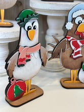 Load image into Gallery viewer, Chicken Christmas Standing File SVG, Farm, Santa, Bird, Funny, Egg, Chickens, Present, Candy Cane Tiered Tray Glowforge, LuckyHeartDesignsCo
