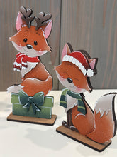 Load image into Gallery viewer, Fox Cute Christmas Standing Set File SVG, Elf, Sweater, Santa, Holiday, Tree, Ornament, Woodland, Tiered Tray Glowforge, LuckyHeartDesignsCo
