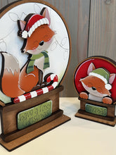 Load image into Gallery viewer, Fox Christmas Snow Globe Interchangeable File SVG, TINY, Woodland, Reindeer, Rudolph, Glowforge, Santa, Tiered Tray LuckyHeartDesignsCo
