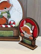 Load image into Gallery viewer, Fox Christmas Snow Globe Interchangeable File SVG, TINY, Woodland, Reindeer, Rudolph, Glowforge, Santa, Tiered Tray LuckyHeartDesignsCo
