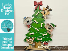 Load image into Gallery viewer, Dog Christmas Tree Standing File SVG, Rudolph, Mrs. Claus, Puppy, Present, Reindeer, Glowforge, LuckyHeartDesignsCo
