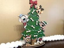 Load image into Gallery viewer, Dog Christmas Tree Standing File SVG, Rudolph, Mrs. Claus, Puppy, Present, Reindeer, Glowforge, LuckyHeartDesignsCo
