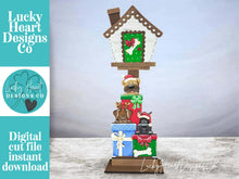 Load image into Gallery viewer, Dog Christmas for the Birdhouse Interchangeable File SVG, Puppy Presents Reindeer Seasonal, Holiday Shapes Glowforge, LuckyHeartDesignsCo
