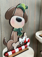 Load image into Gallery viewer, Dog Puppy Christmas Standing Set File SVG, Elf, Sweater, Santa, Holiday, Tree, Chihuahua Tiered Tray Glowforge, LuckyHeartDesignsCo
