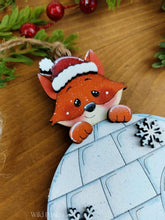 Load image into Gallery viewer, Fox Igloo Winter Ornament File SVG, Christmas, Santa, Holiday, Tree, Woodland, Tiered Tray Glowforge, LuckyHeartDesignsCo
