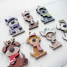 Load image into Gallery viewer, Dog Puppy Christmas Ornament Figure File SVG, Glowforge, Santa, Chihuahua, Poodle, Lab, Personalized Memorial Pet LuckyHeartDesignsCo
