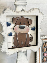 Load image into Gallery viewer, Dog Home Interchangeable Leaning Sign File SVG, Puppy Tiered Tray Glowforge, Chihuahua, Lab, LuckyHeartDesignsCo
