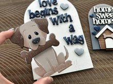 Load image into Gallery viewer, Dog Home Tall Arch Sign Interchangeable File SVG, TINY, INSERT only, Puppy, Doghouse, Glowforge, Holiday, Tiered Tray LuckyHeartDesignsCo
