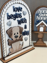 Load image into Gallery viewer, Dog Home Tall Arch Sign Interchangeable File SVG, TINY, INSERT only, Puppy, Doghouse, Glowforge, Holiday, Tiered Tray LuckyHeartDesignsCo
