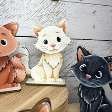 Load image into Gallery viewer, Cat Kitten Standing Set File SVG, Pet, Tiered Tray Glowforge, LuckyHeartDesignsCo
