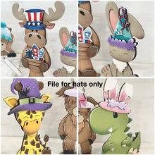 Load image into Gallery viewer, New Animal Hats Interchangeable File SVG, add on Seasonal sign Holiday Highland Christmas, Halloween, Fall, Glowforge, LuckyHeartDesignsCo
