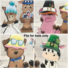 Load image into Gallery viewer, New Animal Hats Interchangeable File SVG, add on Seasonal sign Holiday Highland Christmas, Halloween, Fall, Glowforge, LuckyHeartDesignsCo
