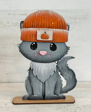 Load image into Gallery viewer, Fluffy Cat Animal Hats Interchangeable File SVG, Seasonal sign, Kitten, Holiday, Pet Tiered Tray, Christmas, Glowforge, LuckyHeartDesignsCo
