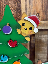 Load image into Gallery viewer, Cat Christmas Tree Standing File SVG, Rudolph, Mrs. Claus, Kitten, Present, Reindeer, Glowforge, LuckyHeartDesignsCo
