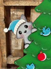 Load image into Gallery viewer, Cat Christmas Tree Standing File SVG, Rudolph, Mrs. Claus, Kitten, Present, Reindeer, Glowforge, LuckyHeartDesignsCo
