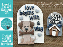 Load image into Gallery viewer, Dog Home Tall Arch Sign Interchangeable File SVG, TINY, INSERT only, Puppy, Doghouse, Glowforge, Holiday, Tiered Tray LuckyHeartDesignsCo
