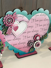 Load image into Gallery viewer, Chunky Valentine Heart Standing File SVG, Love, Floral, Flower, Flower, Holiday Decor Glowforge, LuckyHeartDesignsCo
