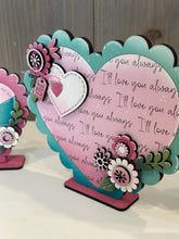 Load image into Gallery viewer, Chunky Valentine Heart Standing File SVG, Love, Floral, Flower, Flower, Holiday Decor Glowforge, LuckyHeartDesignsCo
