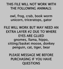 Load image into Gallery viewer, New Animal Hats Interchangeable File SVG, add on Seasonal sign Holiday Highland Christmas, Halloween, Fall, Glowforge, LuckyHeartDesignsCo
