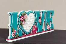 Load image into Gallery viewer, Love Heart Chunky Floral Standing File SVG, Valentine, Flower, Holiday Decor Glowforge, LuckyHeartDesignsCo
