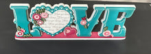 Load image into Gallery viewer, Love Heart Chunky Floral Standing File SVG, Valentine, Flower, Holiday Decor Glowforge, LuckyHeartDesignsCo
