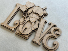 Load image into Gallery viewer, Highland Love Valentine Shelf Sitter Sign File SVG, Balloon, Cow, Love, Heart, Farm, Tiered Tray Glowforge LuckyHeartDesignsCo
