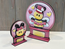 Load image into Gallery viewer, Bee Valentine Buzz Snow Globe Interchangeable File SVG, TINY, Bumble, Glowforge, Love, Heart, Tiered Tray LuckyHeartDesignsCo
