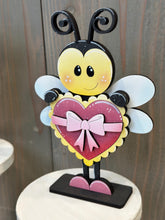 Load image into Gallery viewer, Bee Valentine Standing File SVG, Balloon, Cupid Candy Chocolate Love, Heart, Farm, Tiered Tray Glowforge LuckyHeartDesignsCo
