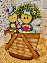 Load image into Gallery viewer, Bee Valentine Buzz For The Flower Basket Interchangeable File SVG, TINY, Floral, Honey, Bumble, Tiered Tray, Glowforge, LuckyHeartDesignsCo
