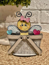 Load image into Gallery viewer, Bee Valentine Buzz For The Flower Basket Interchangeable File SVG, TINY, Floral, Honey, Bumble, Tiered Tray, Glowforge, LuckyHeartDesignsCo
