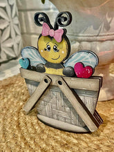 Load image into Gallery viewer, Bee Valentine Buzz For The Flower Basket Interchangeable File SVG, TINY, Floral, Honey, Bumble, Tiered Tray, Glowforge, LuckyHeartDesignsCo
