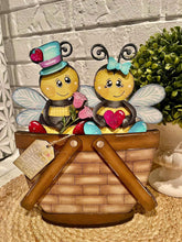 Load image into Gallery viewer, Bee Valentine Buzz For The Flower Basket Interchangeable File SVG, TINY, Floral, Honey, Bumble, Tiered Tray, Glowforge, LuckyHeartDesignsCo
