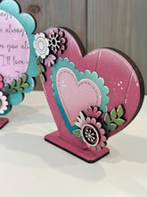 Load image into Gallery viewer, Chunky Valentine Heart Standing File SVG, Love, Floral, Flower, Flower, Holiday Decor Glowforge, LuckyHeartDesignsCo
