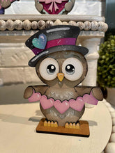 Load image into Gallery viewer, Owl Valentines Standing File SVG, Glowforge, Love, Heart, Balloon, Candy, Rose, Flower, Bird, LuckyHeartDesignsCo
