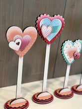 Load image into Gallery viewer, Tall Hearts On Stands File SVG, Valentines, Love, Floral, Flower, Flower, Holiday Decor Glowforge, LuckyHeartDesignsCo
