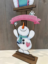 Load image into Gallery viewer, Snowman Valentine for the Birdhouse Interchangeable File SVG, Winter, Love, Seasonal, Holiday Shapes, Glowforge, Laser, LuckyHeartDesignsCo
