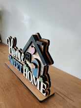 Load image into Gallery viewer, Home Sweet Home Shelf Sitter Standing Sign File SVG, Glowforge, House, Heart, Personalized, Shelf Sitter, Family LuckyHeartDesignsCo
