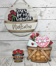 Load image into Gallery viewer, Rose Valentine For The Flower Basket Interchangeable File SVG, TINY, Floral, Roses, Valentine's, Tiered Tray, Glowforge, LuckyHeartDesignsCo
