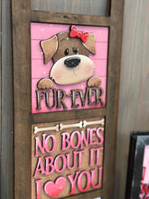 Load image into Gallery viewer, Dog Valentine's Day Interchangeable Leaning Sign File SVG, Glowforge Tiered Tray, Love, Arrow, Heart, Puppy Cute, LuckyHeartDesignsCo
